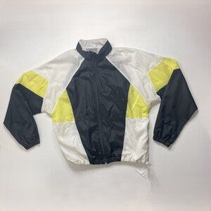 Vintage Nike XL Windbreaker Jacket Men XL Colorblock Full Zip Black Yellow White
